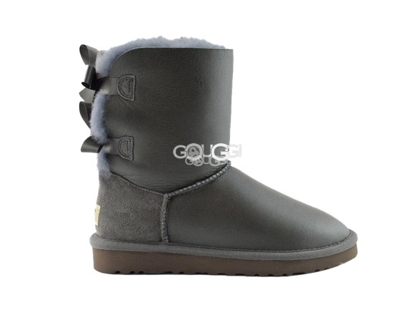 Женские угги с бантиками Bailey Bow Metallic Gray