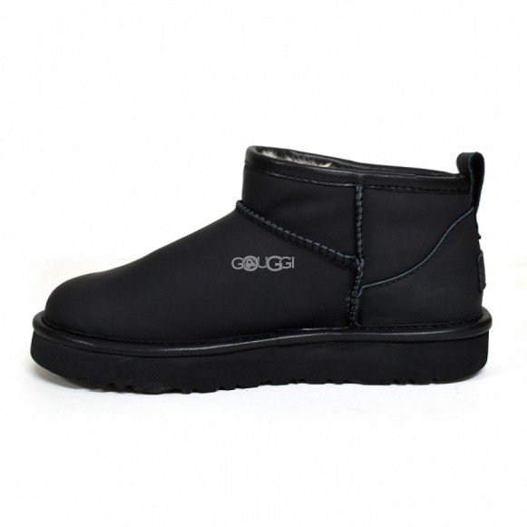 Женские ультра мини угги Classic Ultra Mini Leather Black 
