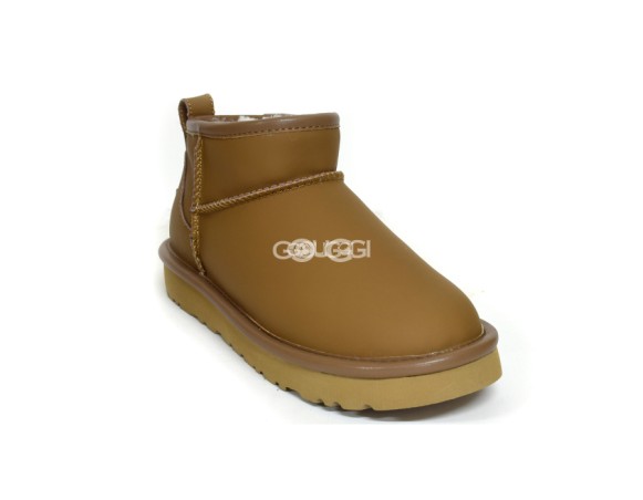 Женские кожаные ультра мини угги Ultra mini Leather Chestnut