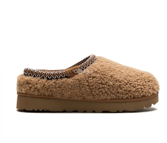 Женские слипоны Ugg Tasman Maxi Curly Chestnut
