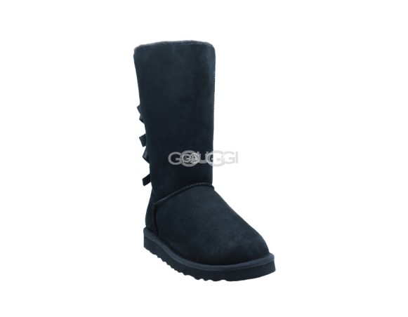 Женские высокие угги с бантиками Bailey Bow Tall Black