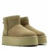 Женские мини угги на платформе Ugg Classic Mini Platform Sand