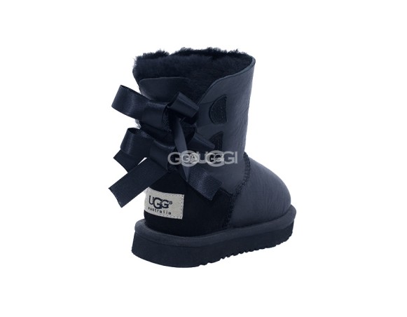Детские угги с бантиками Kids Bailey Bow Metallic Black