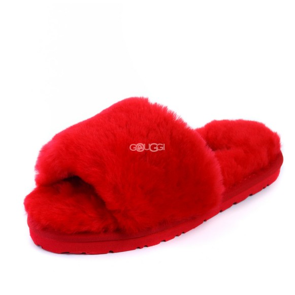 Женские тапочки Fluff Slide Slippers Dark Red