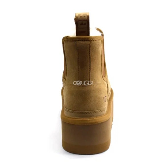 Женские короткие угги на платформе Ugg Chelsea Platform Beige