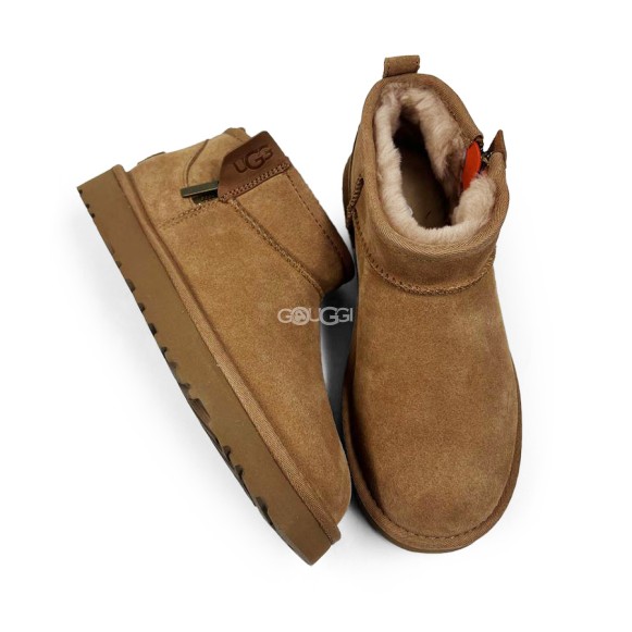 Женские ультра мини угги на молнии Ugg Women's Ultra Mini Chestnut Zip