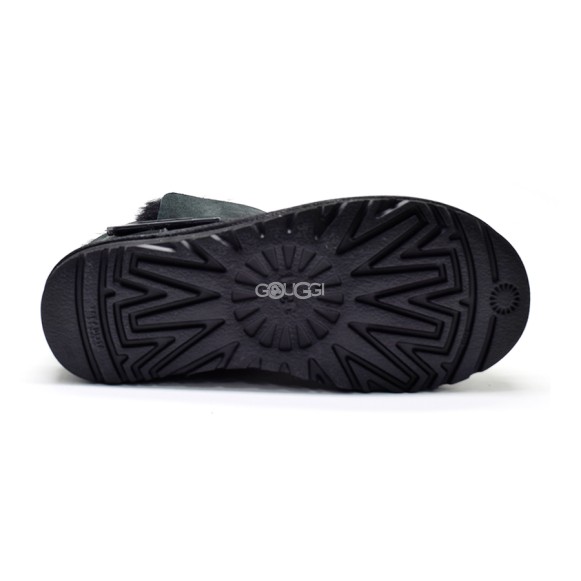 Женские мини угги Ugg Mini Bailey Graphic Logo Suede Black